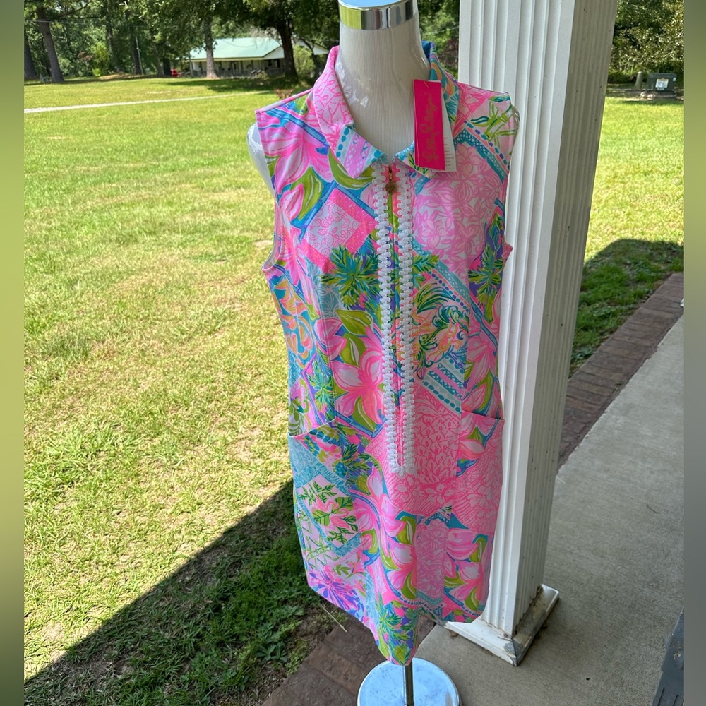 Lilly Pulitzer Pink Floral Sleeveless Shift Dress